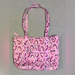Vera Bradley Pink Heart Pattern Tote Bag Purse